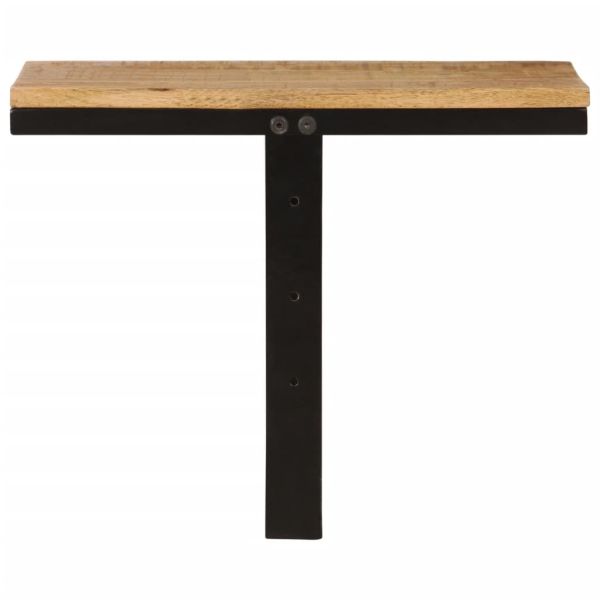 Рафт за стена, 40x30x32 см, мангово дърво масив и желязо