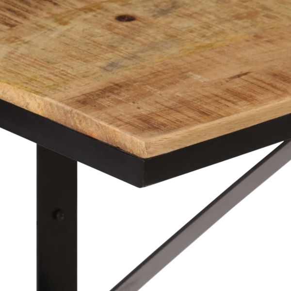 Рафт за стена, 40x30x32 см, мангово дърво масив и желязо