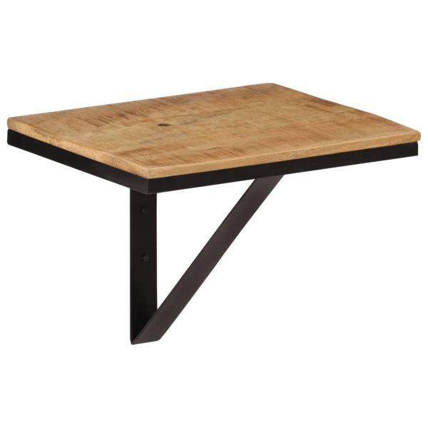 Рафт за стена, 40x30x32 см, мангово дърво масив и желязо