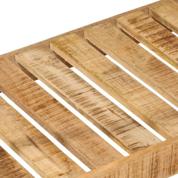 Щендер за дрехи с колела 90x35x190см манго дърво масив и желязо