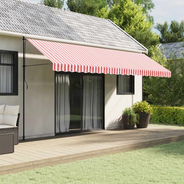 Резервно платнище за волан за тенти, червено-бели ленти, 5 м