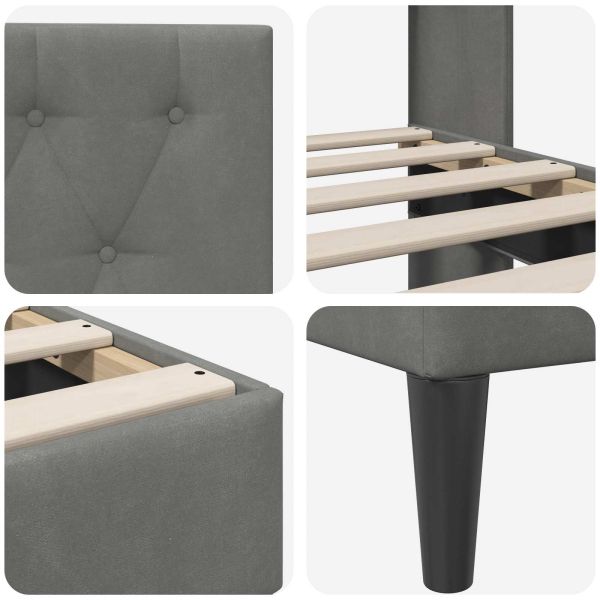 Рамка за легло с таблото Тъмносиво 200 x 200 cm Кадифе