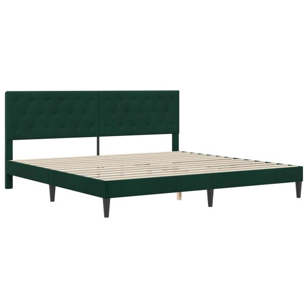 Рамка за легло с таблото Тъмнозелено 200 x 200 cm Кадифе