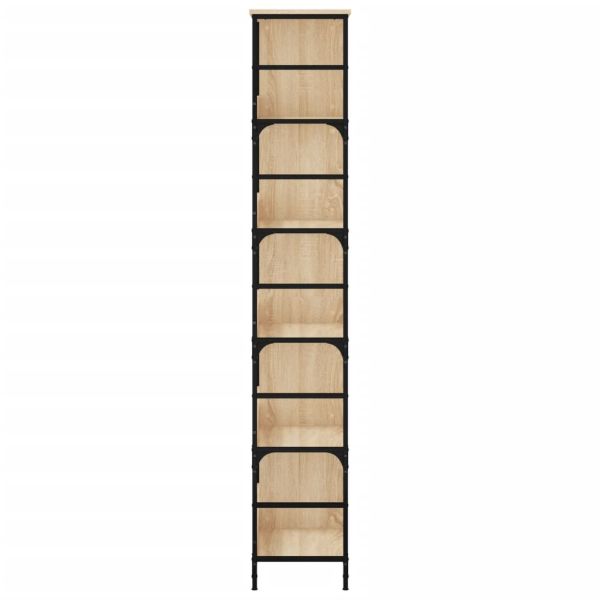Библиотека дъб сонома 78,5x33x188,5 см инженерно дърво и желязо