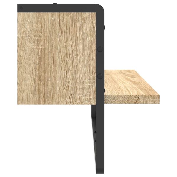 Стенен рафт с шина, дъб сонома, 65x25x30 см