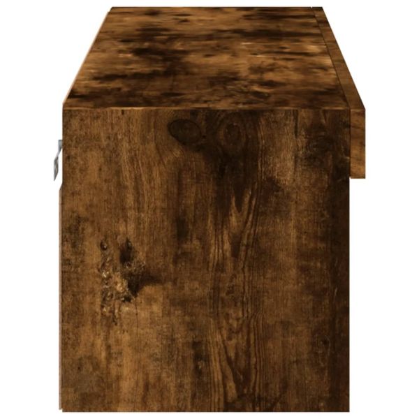 ТВ шкаф с LED осветление, опушен дъб, 100x30x30 см