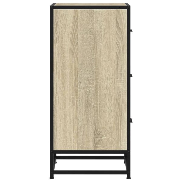 Сайдборд, дъб сонома, 35,5x35x76 см, инженерно дърво и метал