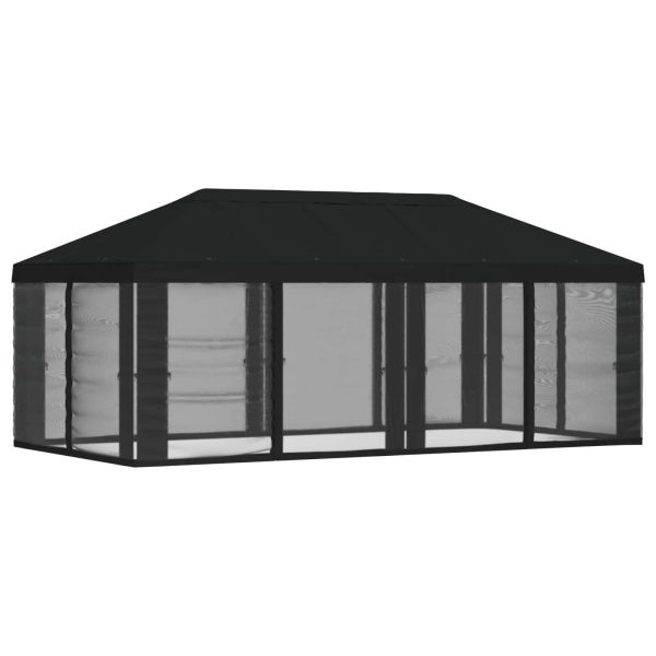 Покривало за беседка с стени Черно 600,5 x 300,5 см Полиестер
