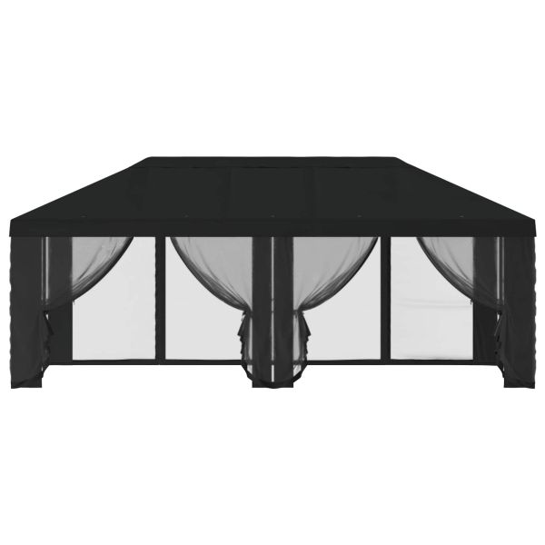 Покривало за беседка с стени Черно 600,5 x 300,5 см Полиестер