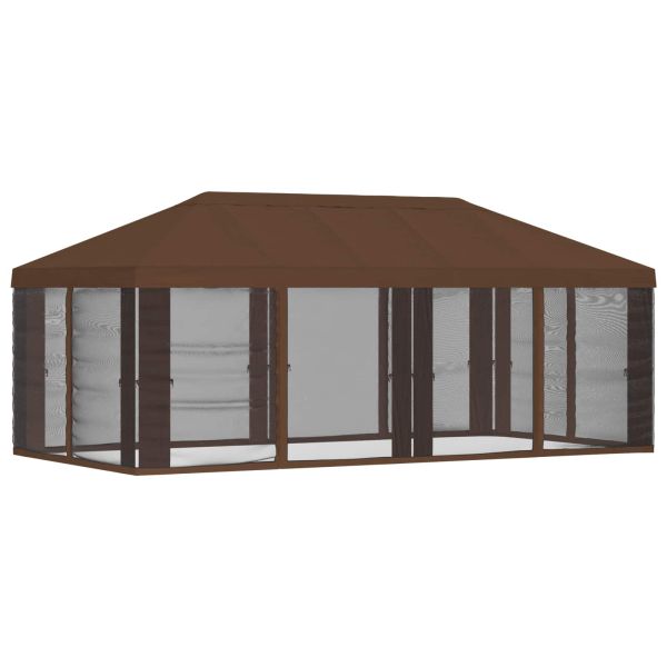 Покривало за беседка с стени Кафяво 600,5 x 300,5 см Полиестер