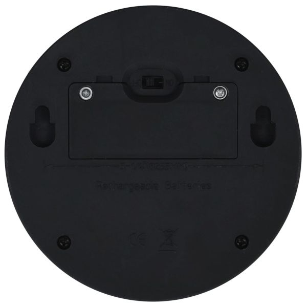 Външни соларни стенни лампи LED 24 бр кръгли черни