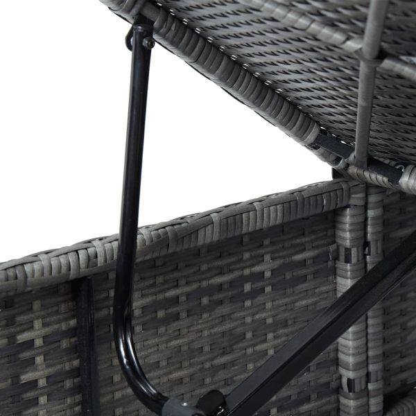 Градински шезлонги с маса за чай, 3 части, полиратан, сиви