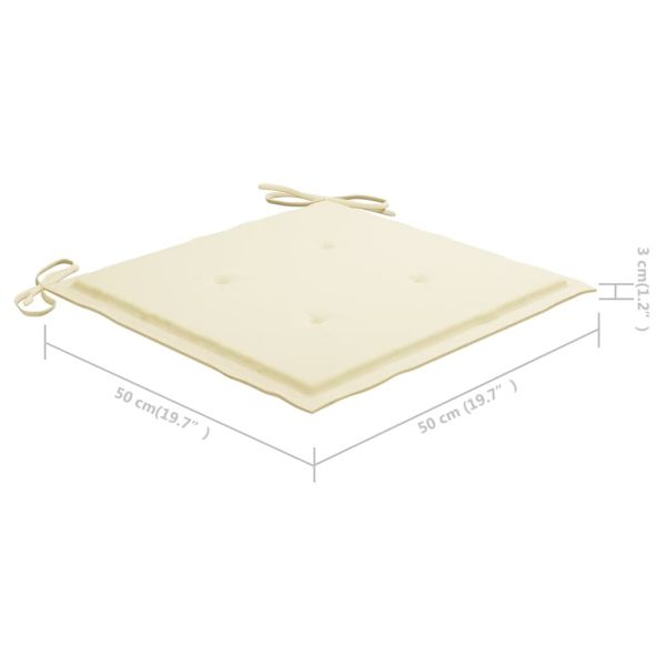 Градински трапезни столове, 8 бр, с възглавници, акация масив