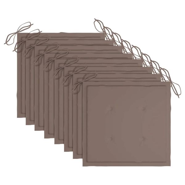 Градински трапезни столове, 8 бр, с възглавници, акация масив