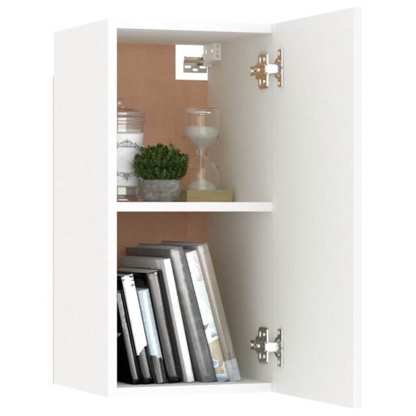 Комплект ТВ шкафове от 3 части, бял, инженерно дърво