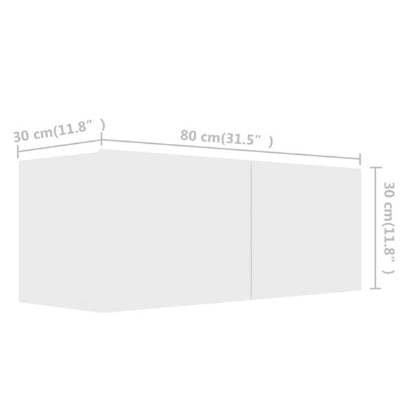 Комплект ТВ шкафове от 4 части, бял, инженерно дърво