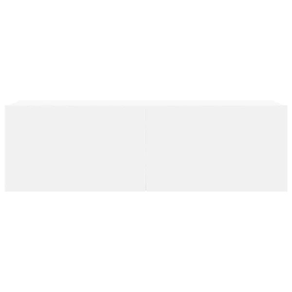 Комплект ТВ шкафове от 8 части инженерно дърво Бял гланц