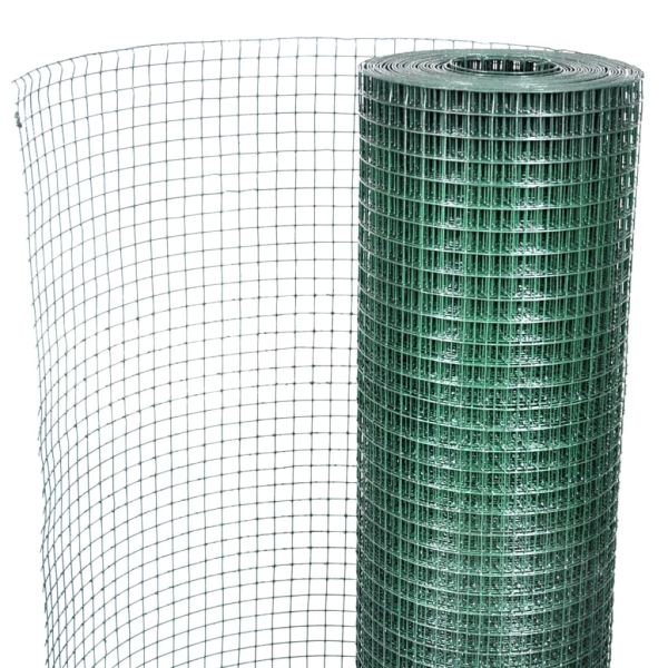 Кокошкарска мрежа, поцинкована с PVC покритие, 10x1 м, зелена