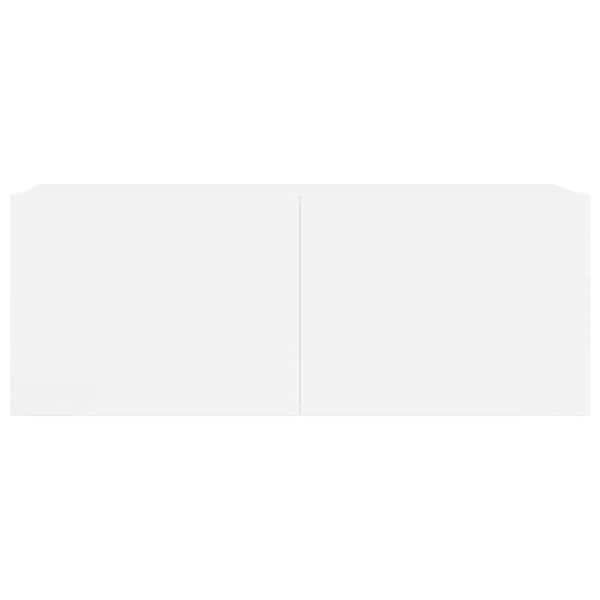 Комплект ТВ шкафове от 5 части инженерно дърво Бял гланц