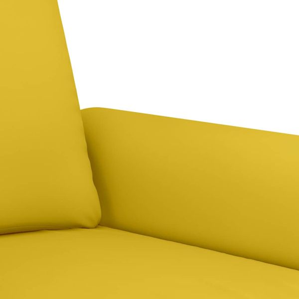 Комплект дивани от 2 части с възглавници, жълт, кадифе