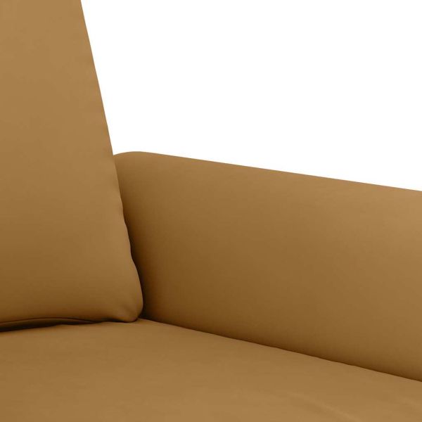 Комплект дивани от 2 части с възглавници, кафяв, кадифе