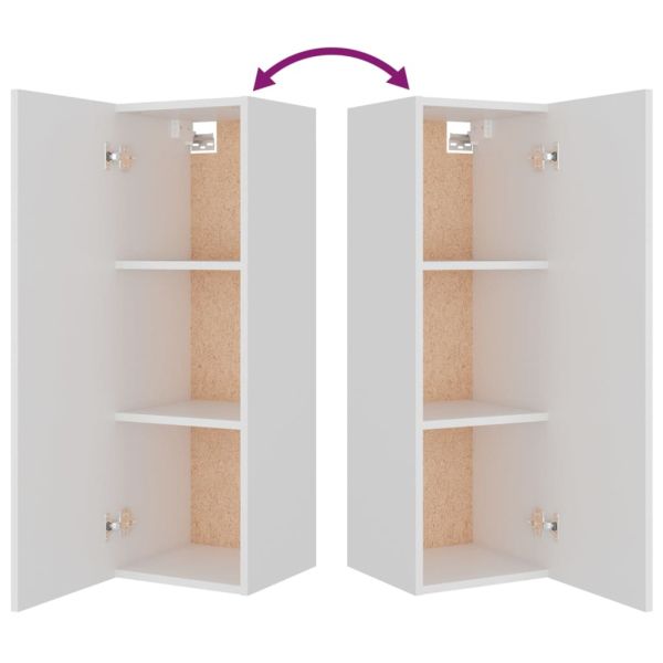 Комплект ТВ шкафове от 8 части инженерно дърво Бял гланц