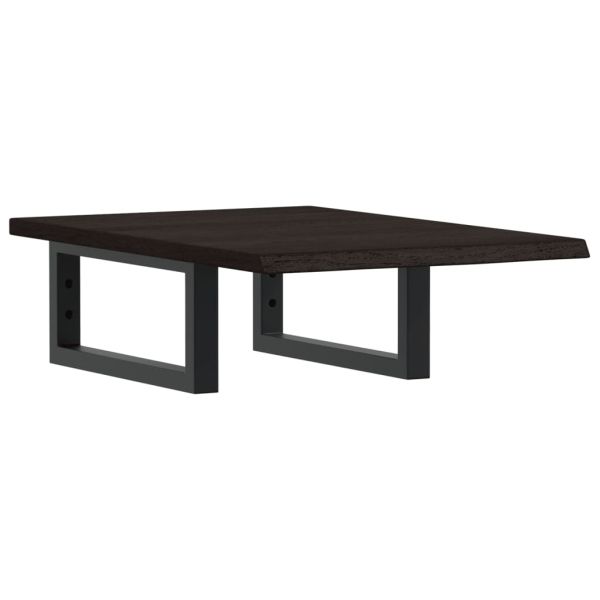 Стенен рафт за мивка, стомана и масивно дърво дъб