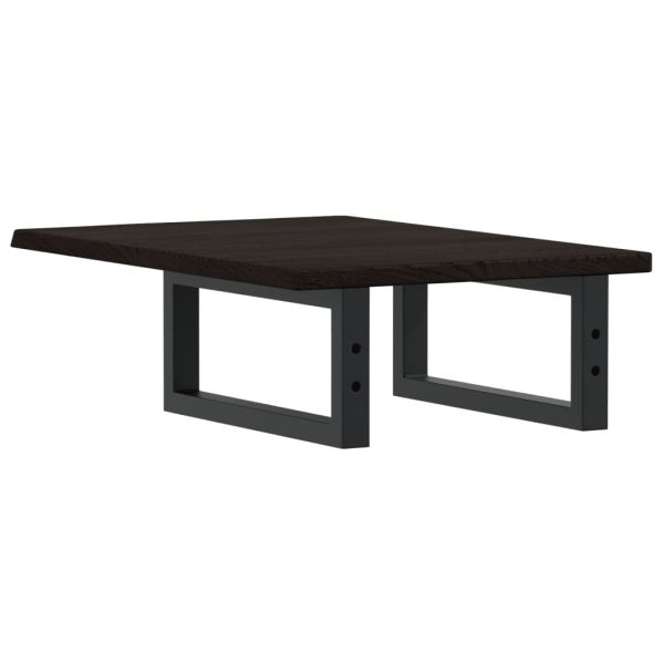 Стенен рафт за мивка, стомана и масивно дърво дъб