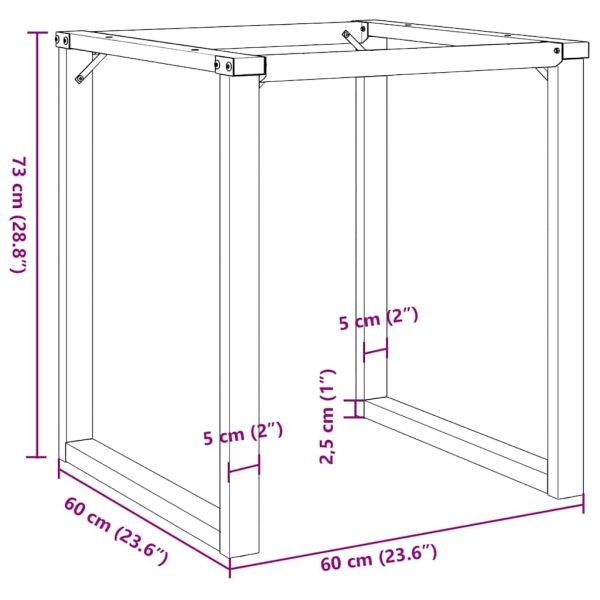 Крака за трапезна маса, O-рамка, 60x60x73 см, стомана