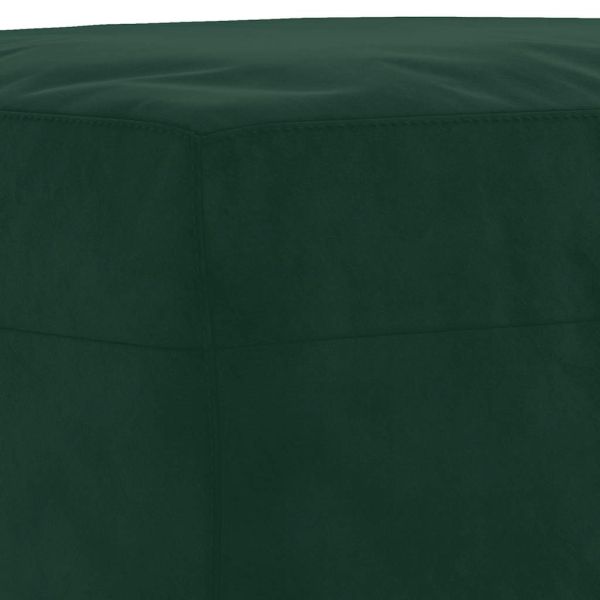 Комплект дивани 3 части с възглавници, тъмнозелен, кадифе