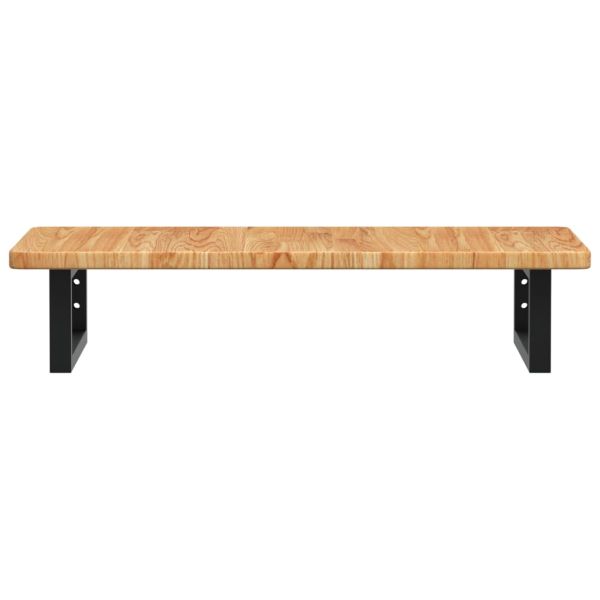 Стенен рафт за мивка, стомана и масивно дърво дъб