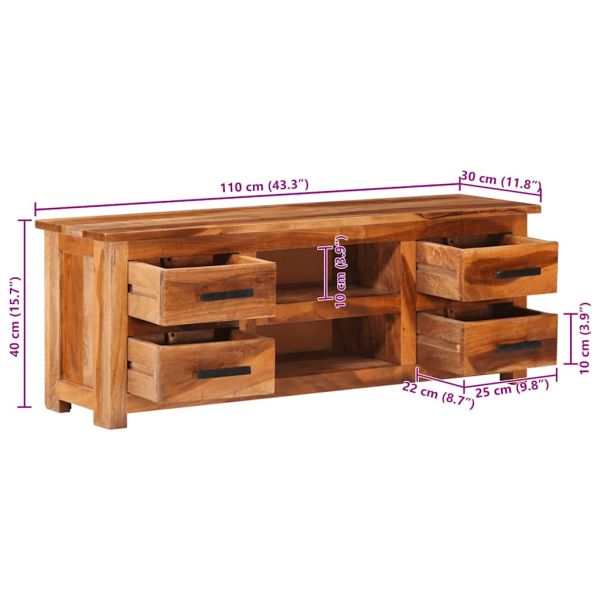 ТВ шкаф, 110x30x40 cм, дърво масив