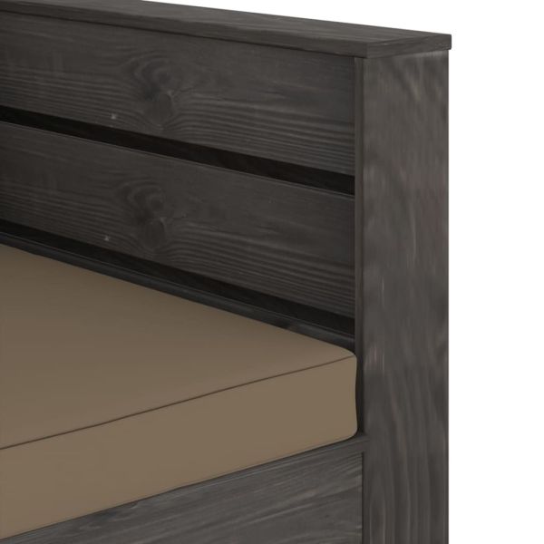 Градински лаундж комплект 2 части възглавници сива импрегнация