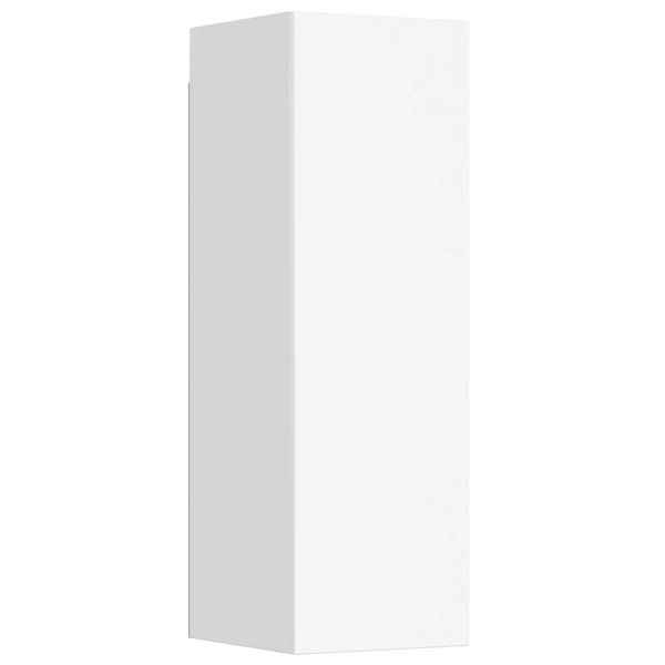 Комплект ТВ шкафове от 5 части, бял, инженерно дърво