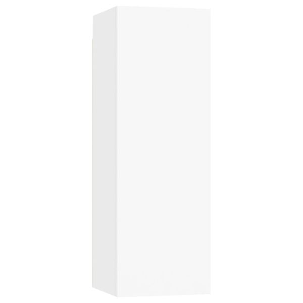 Комплект ТВ шкафове от 4 части, бял, инженерно дърво