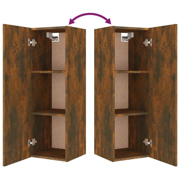 Комплект ТВ шкафове от 8 части, опушен дъб, инженерно дърво