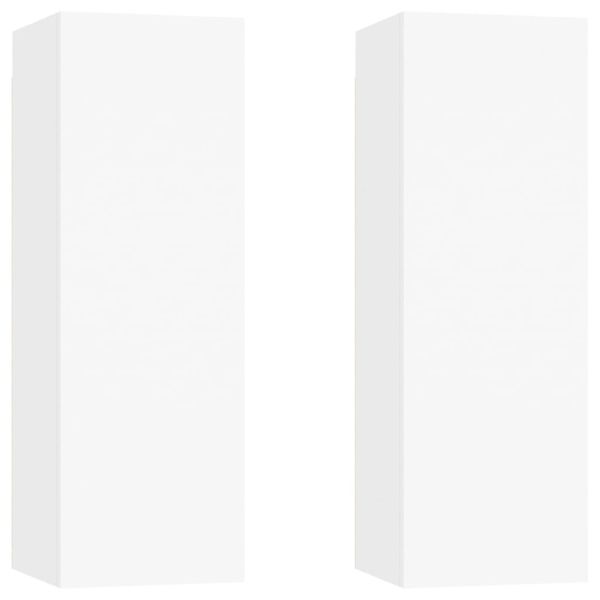 Комплект ТВ шкафове от 6 части, бял, инженерно дърво