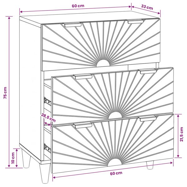 Служебен шкаф Черен и златен 60 x 33 x 75 cm