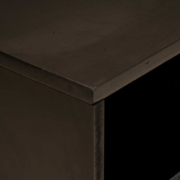 ТВ шкаф с рафт Черен и златен 80 x 33 x 46 см Инженерно дърво