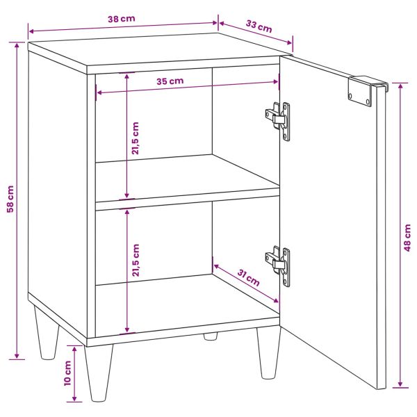 Шкаф за баня с рафт с врата Черен и златен 38 x 33 x 58 см