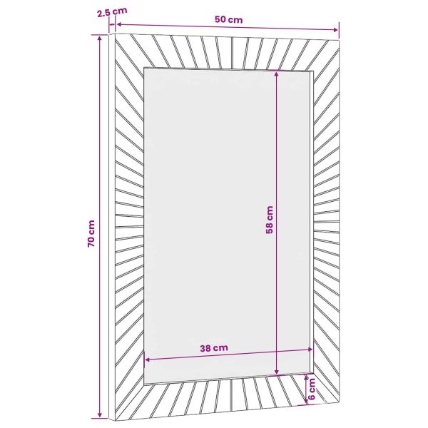 Огледало за баня с огледало Черен и златен 50 x 2,5 x 70 см