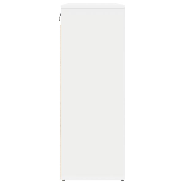 Шкаф за обувки с рафт Бяло 77,5 x 30 x 83,5 см Инженерно дърво