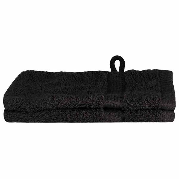 Хавлия за гости SOLUND 2 pcs Черно 15 x 21 cm 550 gsm