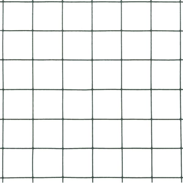 Кокошкарска мрежа, стомана с PVC покритие, 10x1,5 м, зелена