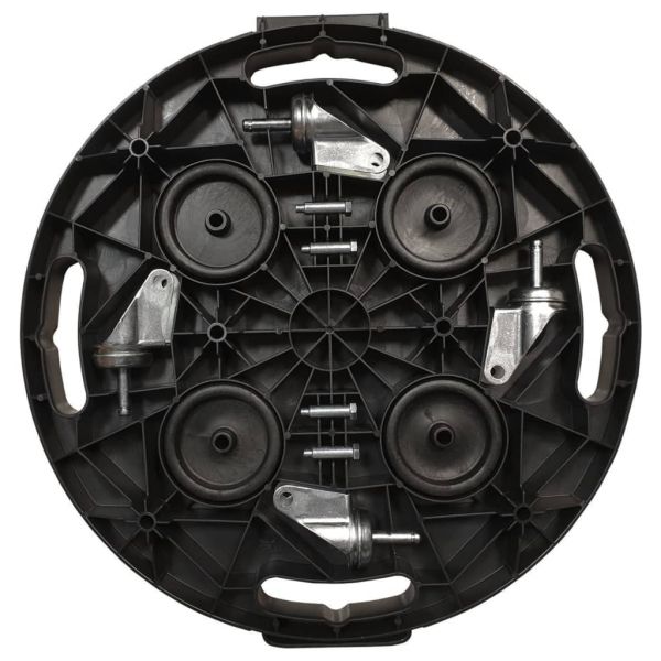 Поставка за цветя с колелца диаметър 40 см черна 275 кг