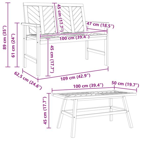 Комплект за почивка в градина 5 pcs Кафяво
