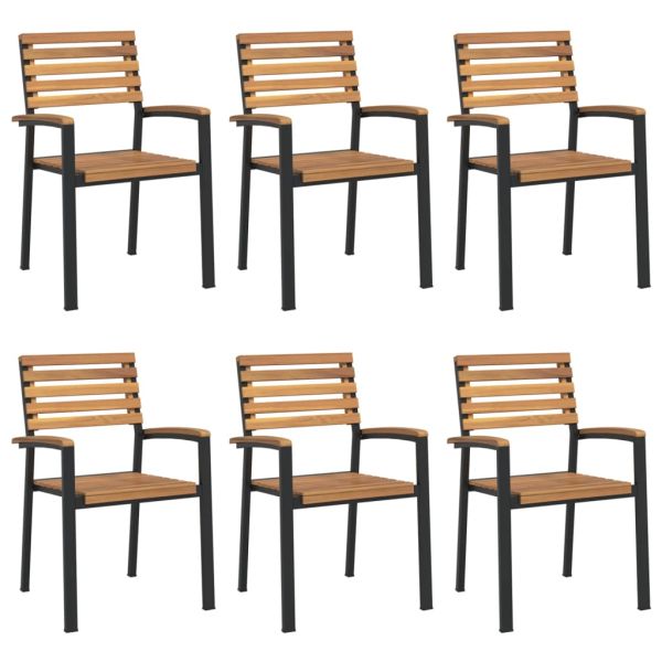 Градински трапезен комплект, 7 части, акация масив и метал
