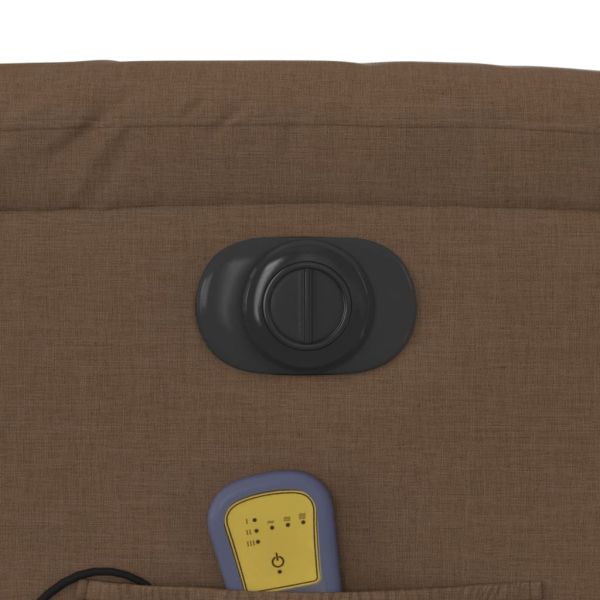 Електрически масажен реклайнер стол, кафяв, текстил