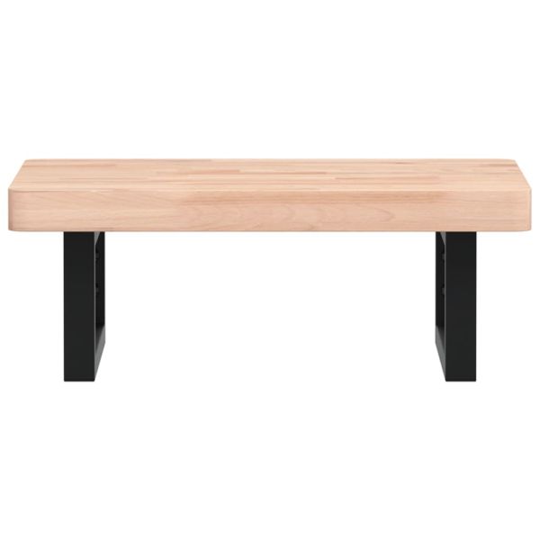 Стенен рафт за мивка, стомана и масивно дърво бук