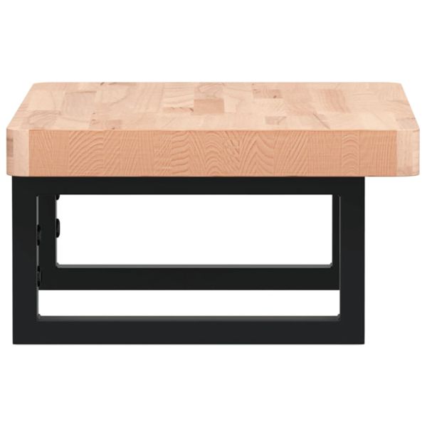 Стенен рафт за мивка, стомана и масивно дърво бук